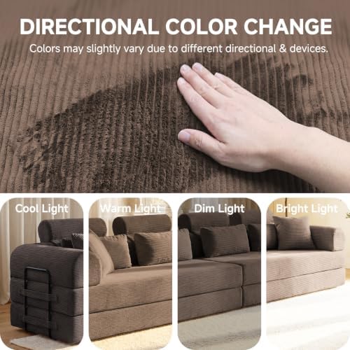 106" Convertible Sofa Bed, High Backrest Boneless Couch - Image 5