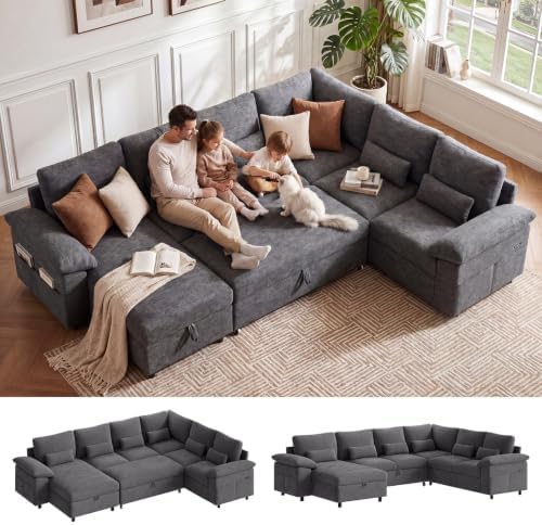 110 Inch Modular Sectional Sleeper Sofa by APICIZON
