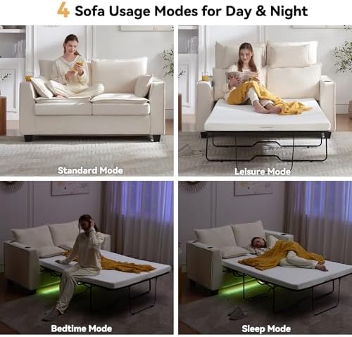 Brelice Pull Out Sofa Bed, Sleeper Sofa Couch, 2-in-1 Convertible Chenille - Image 3