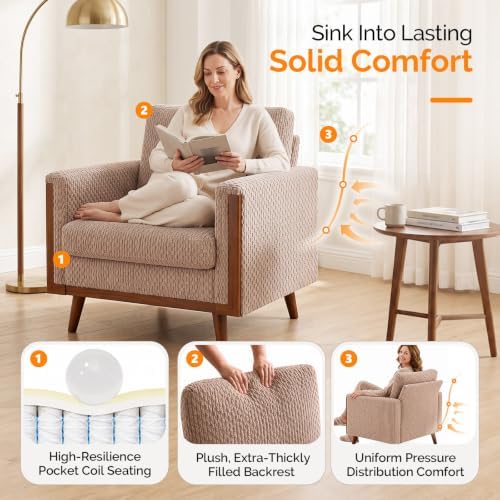 VINGLI Mid-Century Modern Oversized Accent Chair - Image 5