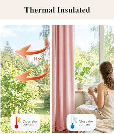 StangH Baby Pink Velvet Curtains Back Tab - Image 6