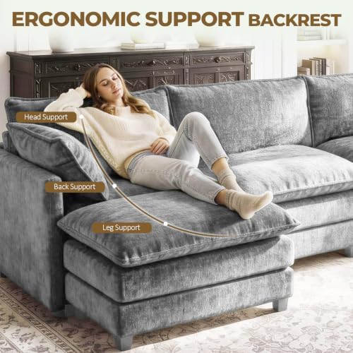 LEVELEVE 112.5" U-Shape Modular Sofa - Image 6