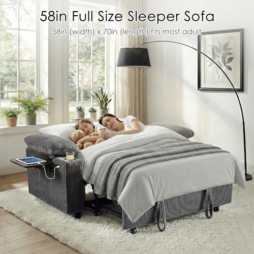 Wakefit 58in Sleeper Sofa Bed, Convertible Pull Out Couch Bed Full Size - Image 3