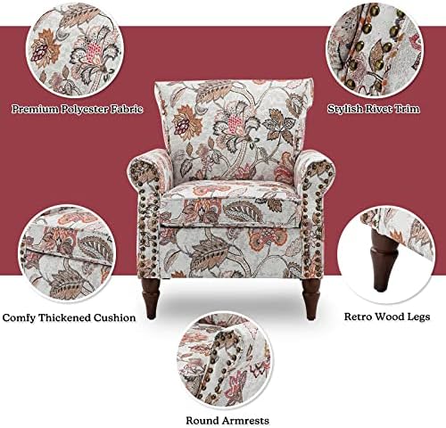 HULALA HOME Traditional Floral Accent Chairs Set of 2 - Image 4