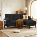 Modern Sectional Sofa with Storage Ottoman, L-Shaped 3-Seat Couch with 2 by Portaforta