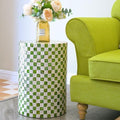 Chi An Home 19.3” Capiz Shell Checkered Pistachio Green Side Table by ChiAnHome