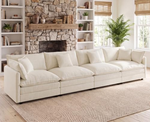 146.5" Modular Sectional Sofa, Oversized 4 Seater Cloud Couch by VEPXXP