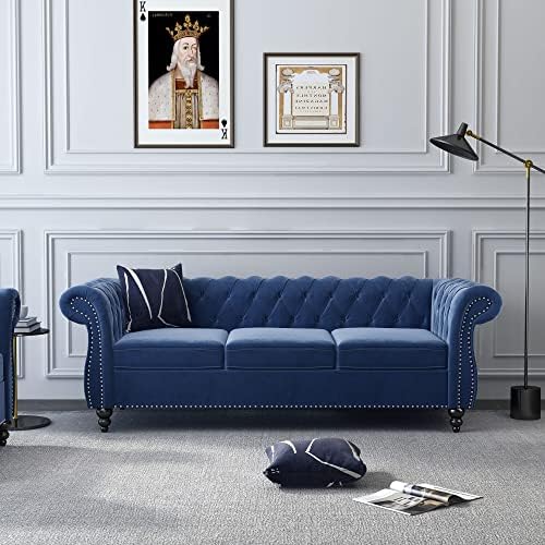 ORRD Chesterfield Sofa Velvet, Modern Tufted Couch 3 Seater by ORRD