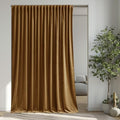 StangH Gold Brown Velvet Curtains Extra Wide Super Soft Light Blocking Window by StangH