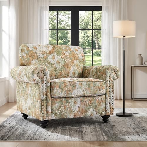Folral Accent Chair, Comfy Reading Armchair by DREAMSIDEA