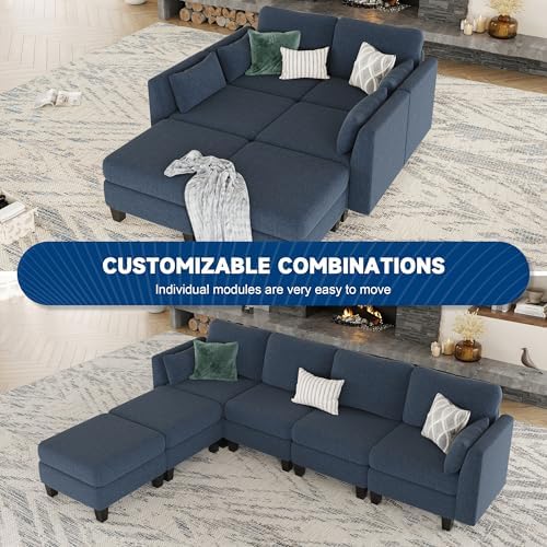 Mangodan Modular Sectional Sofa, 6 Seat Modular Sleeper Sofa Couch - Image 4