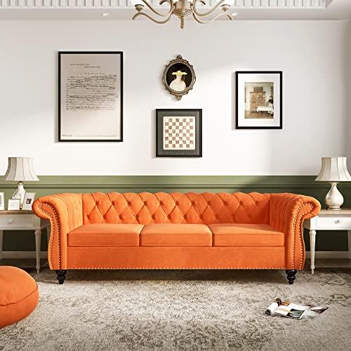 ORRD Chesterfield Sofa Velvet, Modern Tufted Couch 3 Seater by ORRD