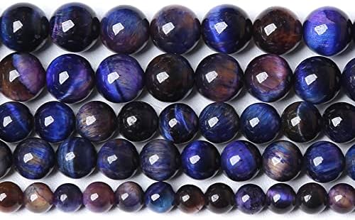 38pcs 10mm AAA Natural Tiger Eye Stone Beads Gemstone Round Spacer Loose Beads for Jewelry Making DIY Bracelet,Necklace, Earrings