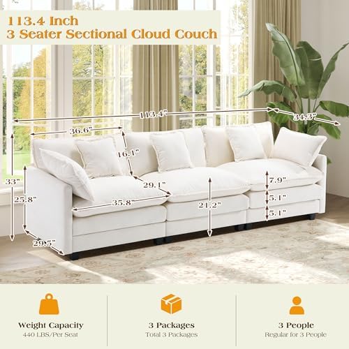 Hanherry Modular Sectional Sofa, Cloud Couch - Image 6