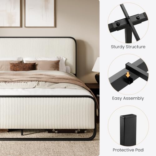 SHA CERLIN Full Size Metal Bed Frame - Image 5
