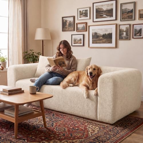 Claiks 71" Boneless Cloud Couch, Deep Seat Loveseat - Image 3
