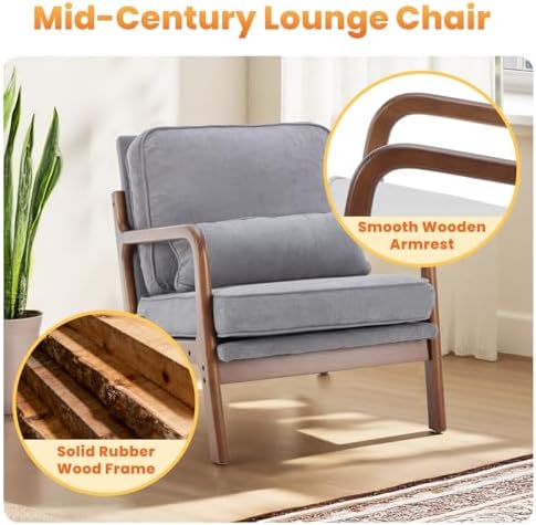 DUMOS Mid Century Accent Chairs Set of 2 - Image 4