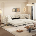 97.7" Velvet Pull-Out Vintage King Sleeper Sofa Bed by Unknown
