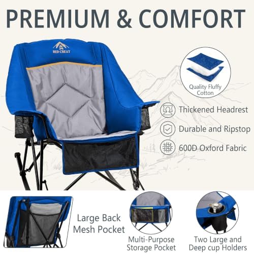 400lbs Rocking Camping Chair Oversized Folding Rocker - Image 6