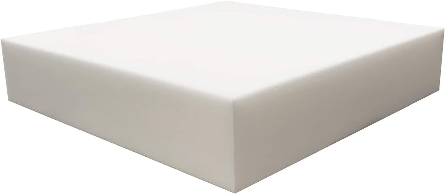 FoamRush 12" H x 24" W x 24" L Upholstery Foam Cushion High Density (Chair Cushion Square Foam for Dinning Chairs, Wheelchair Seat Cushion Replacement)