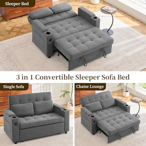 Korser 55.5'' 3-in-1 Convertible Sofa Bed, Pull Out Couch - Image 6