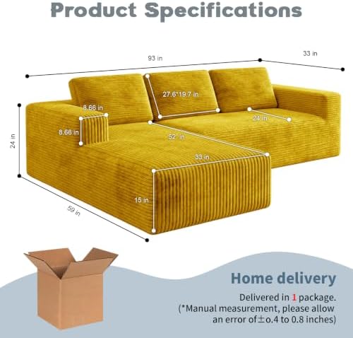 93" L-Shaped Modular Sectional Sofa - Image 2