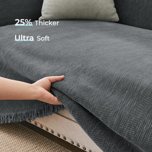 Herringbone L Shaped Couch Cover - Image 4