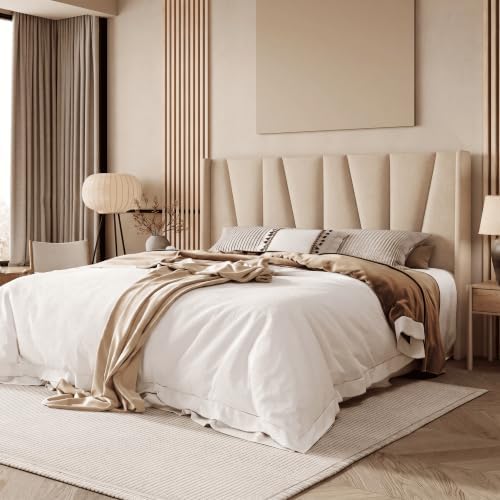Allewie King Size Platform Linen Bed Frame - Image 3