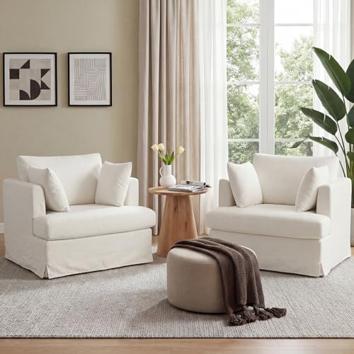 Coastal Oversized Accent Reading Armchair Set of 2 by LANDASSYHOME