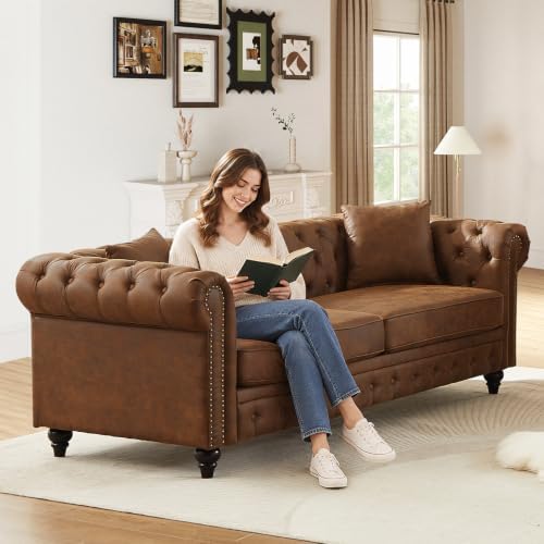 Mid Century Modern Chesterfield Oversized Couch - Image 3