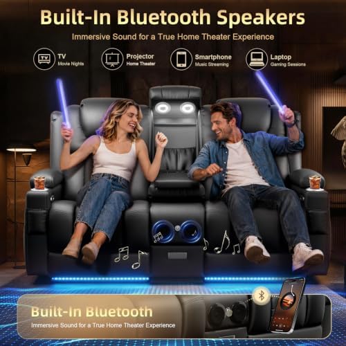 Power Loveseat Recliner Sofa, Home Theater Seating - Image 4
