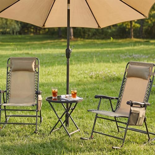 Yaheetech Patio Rocking Chair Folding Camping Chair - Image 2