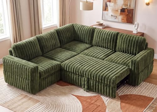 HONBAY Plush Corduroy Modular Sectional Sofa by HONBAY