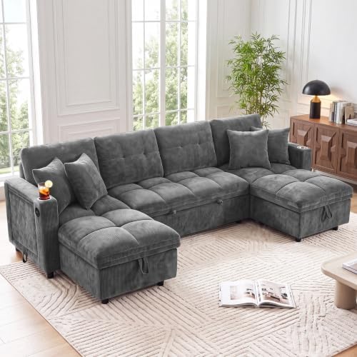 108”Pull Out Sofa Bed, U Shaped Sleeper Sofa - Image 2
