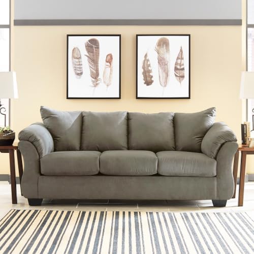 Signature Design by Ashley Darcy Microfiber 3-Seat Sofa Couch, Cobblestone - Image 2