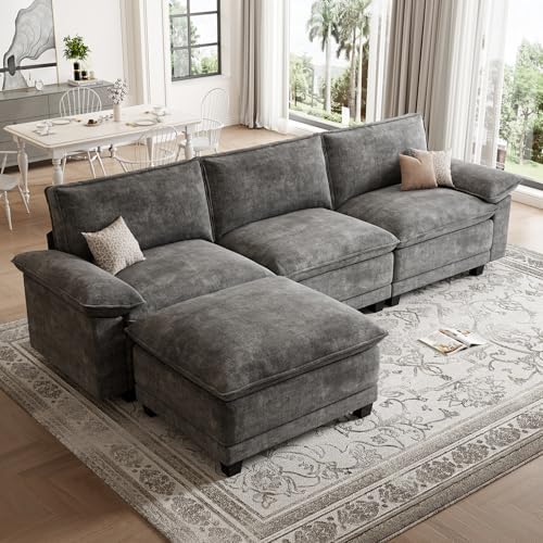 108" Modular Sectional Couch, L Shaped Cloud Sofa by Unknown