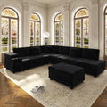 KEIKI 110" L-Shaped Oversized Plush Corduroy Modular Sectional Sofa by KEIKI