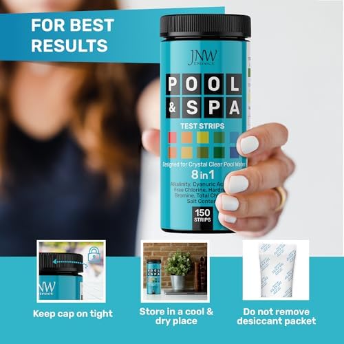 JNW Direct Pool Test Strips for Pools and Spas - 8 in 1 Water Test 150 Pack - Image 6