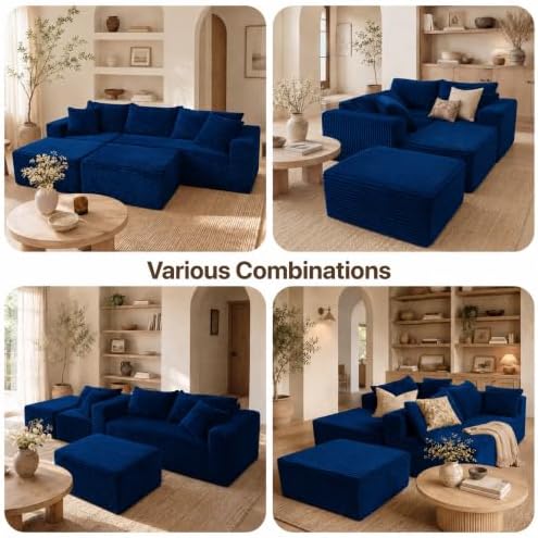 Claiks 94" Boneless Couch, U-Shape Corduroy Sectional Sofa - Image 3