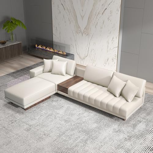 homary Leather Sectional Sofa – 126" Oversized L-Shaped Modular Couch by Homary