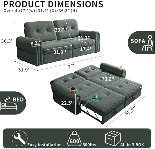 Queen Sleeper Sofa Bed - Image 2