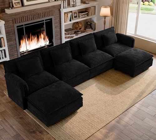 ELUCHANG 153" Oversized Modular Sectional Sofa, Comfy Chenille Cloud Couch by ELUCHANG