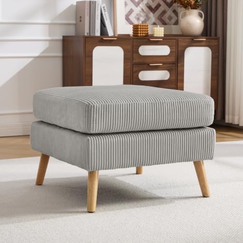 Large Ottoman, 29.5" Corduroy Ottoman by YUUIJOAA