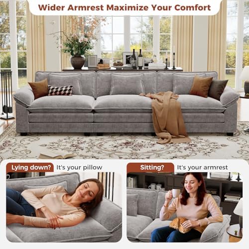 CDCASA 120" Oversized Modular Sectional Sofa, Comfy Cloud Couch, 3-Seater - Image 6
