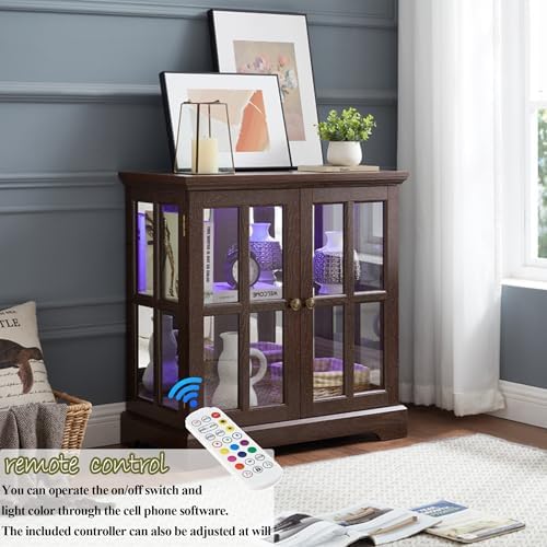 30" Glass Curio Display Storage Cabinet - Image 6