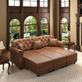 KEIKI 83" Faux Leather Chesterfield Sofa by KEIKI