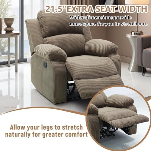 3 Pieces Corduroy Recliner Sofa Set - Image 6