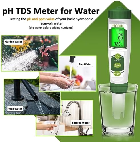 YINMIK pH EC Meter for Water Hydroponics, Digital PPM Meter for Nutrients - Image 4
