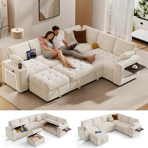 Vipbear 111" Modular Sectional Sleeper Sofa by VipbearLiving