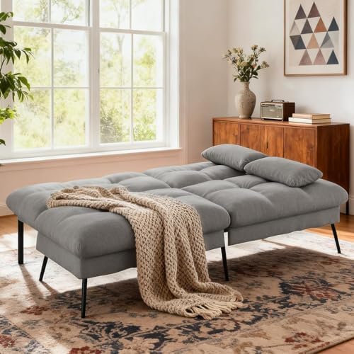 COMHOMA 72″ Convertible Futon Sofa Bed, Adjustable Backrest - Image 4